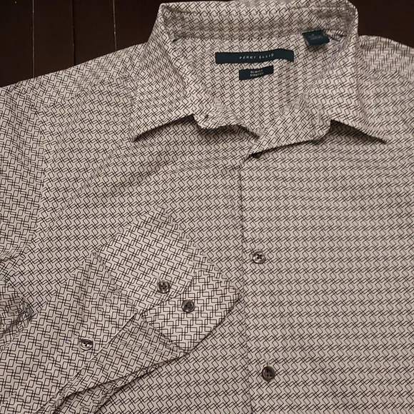 Perry Ellis | Shirts | Mens Perry Ellis Slim Fit Dress Shirt | Poshmark